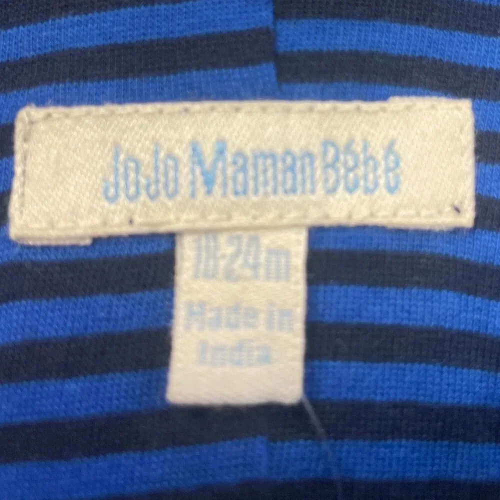 New Jojo Manam Bebe 18-24 Months 100% Cotton Blue Plaid Leg Snap Up Overalls